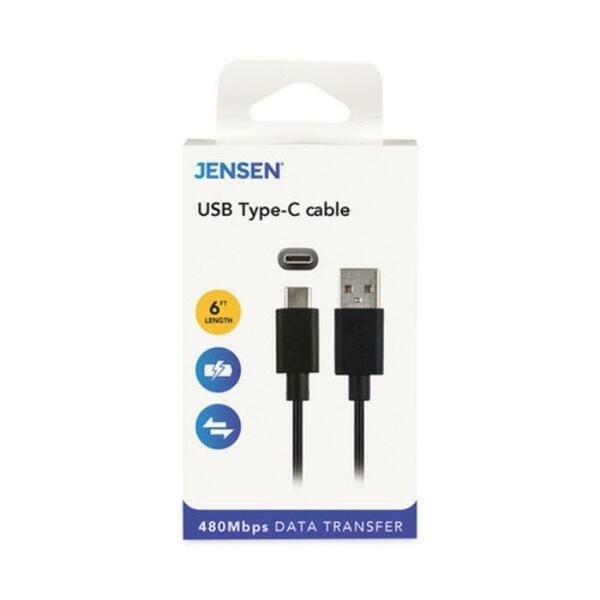 Audiovox 6 ft. USB-A to USB-C Cable, Black, 6PK 110667